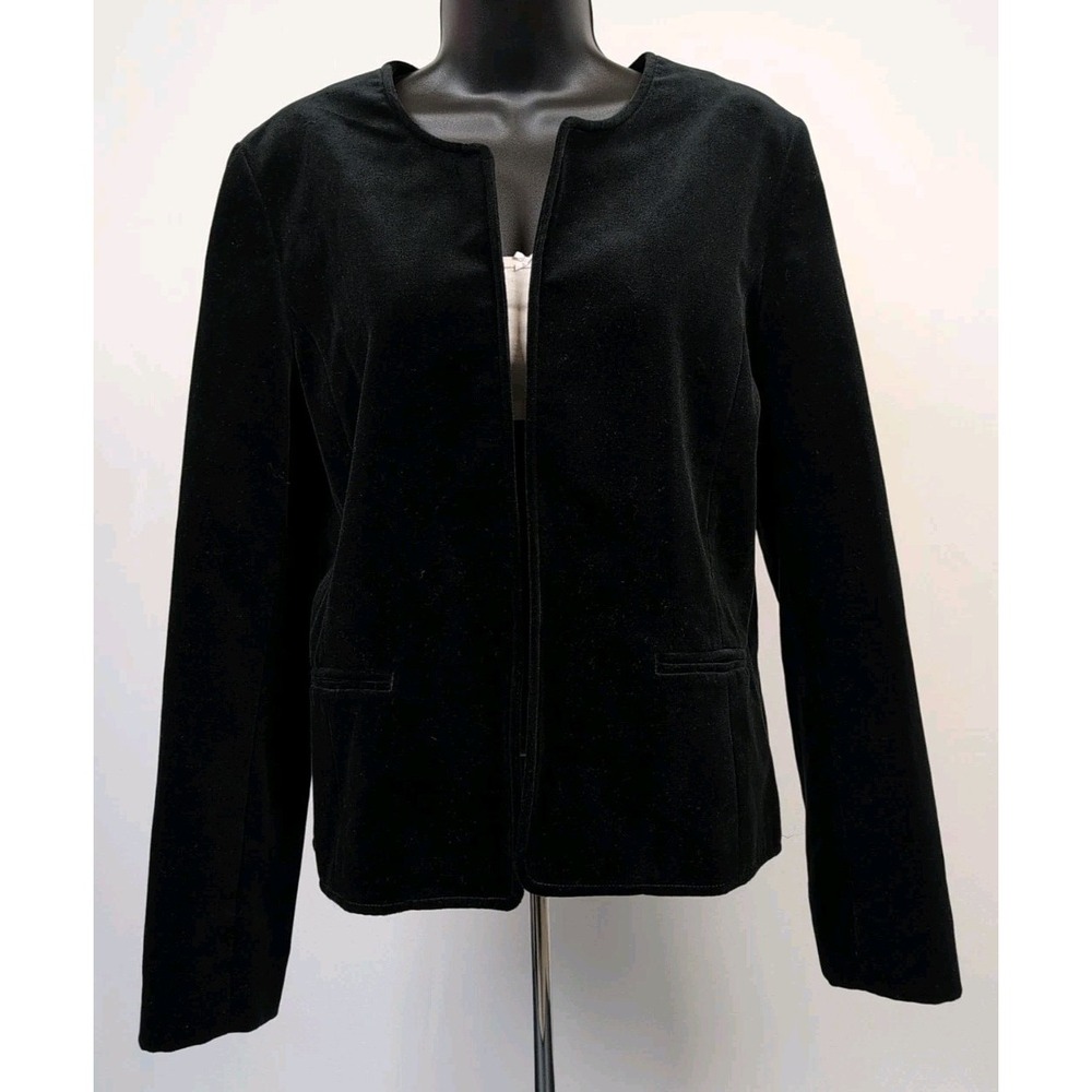 Orvis Jacket Womens Size 10‎ Black Velvet Open Front Cotton NWT
